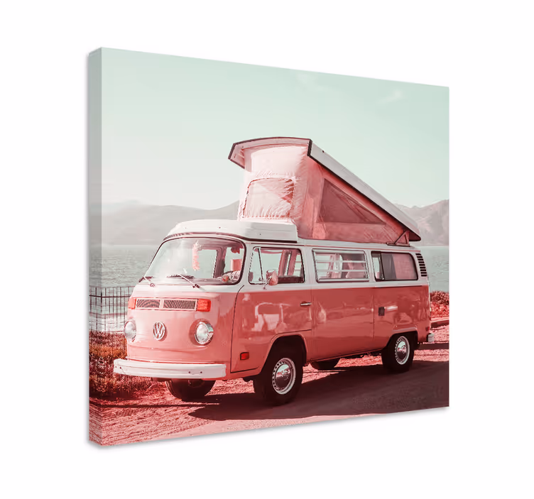 Ružová vinobranie dodávka retro obrazy na stenu umenie - Tenstickers