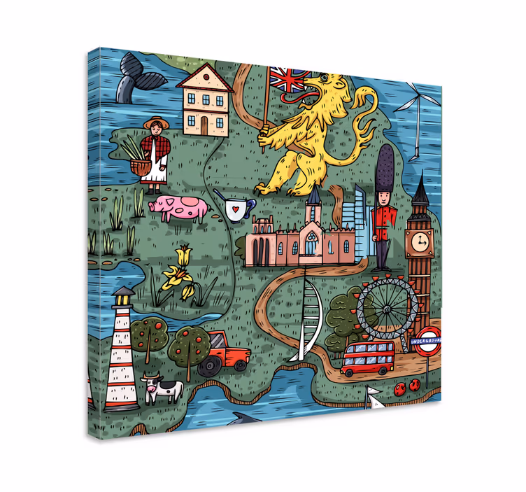 Obraz mesto mapa anglicka - Tenstickers