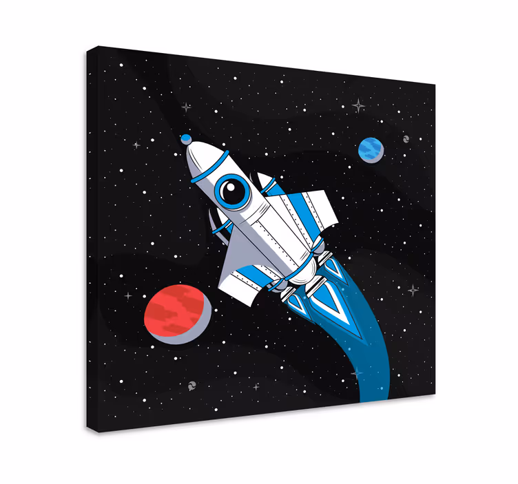 Obraz na stenu videohry raketka vo vesmíre - Tenstickers