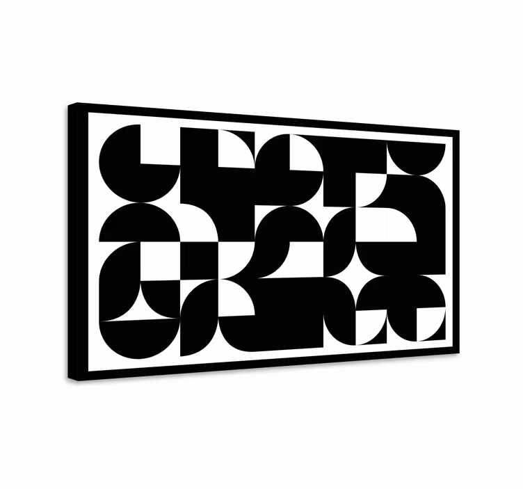 čierne abstraktné umenie geometrické obrazy na stenu - Tenstickers