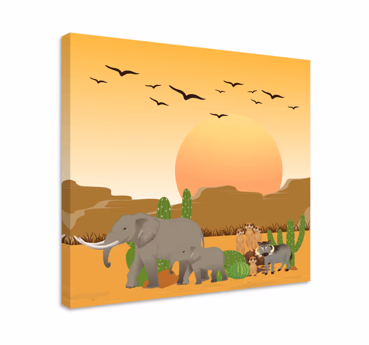 Africké zvieratá na divokom plátne - Tenstickers