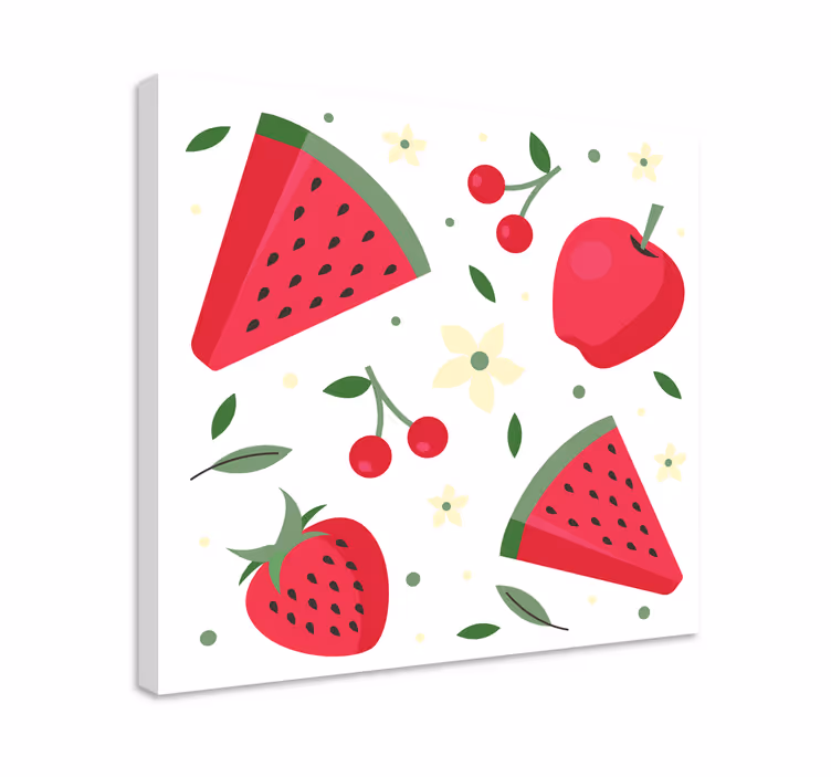 červený vzor ovocného obrazy na stenu - Tenstickers