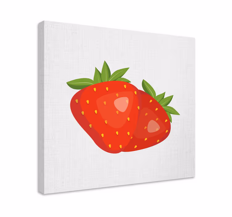 Jahodový vzor na obrazy na stenusvetlého pozadia - Tenstickers