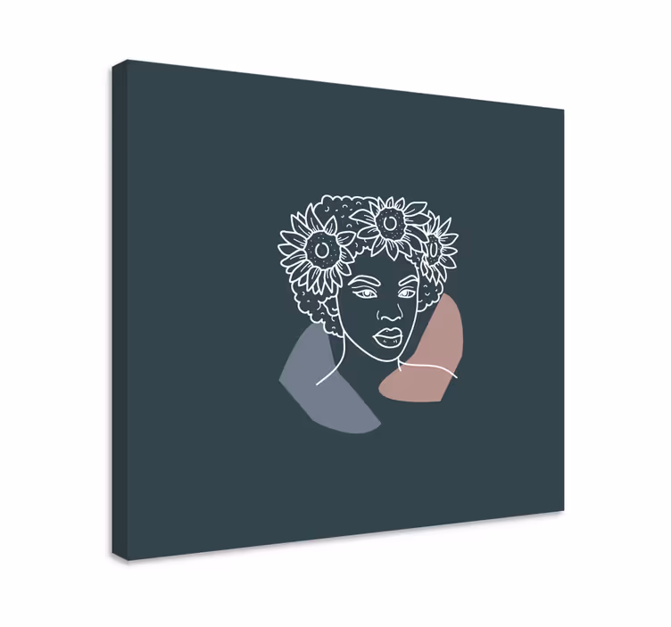 Obraz postavy s bohatou botanickou výzdobou - Tenstickers