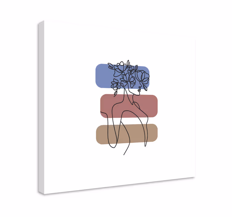 Obraz na stenu rastliny minimalistická kvetinová figura - Tenstickers
