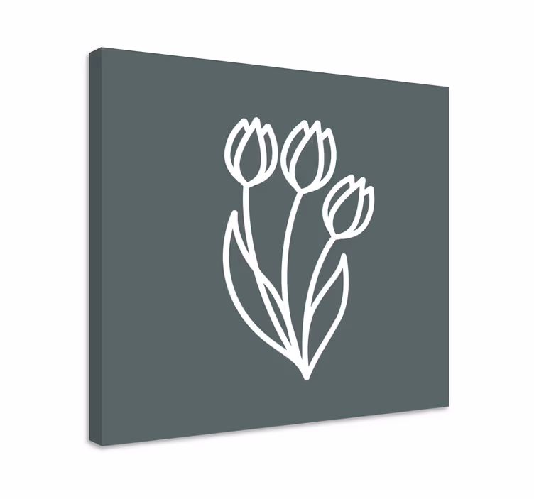 Roztomilé biele tulipány kvetinové obrazy na stenu - Tenstickers