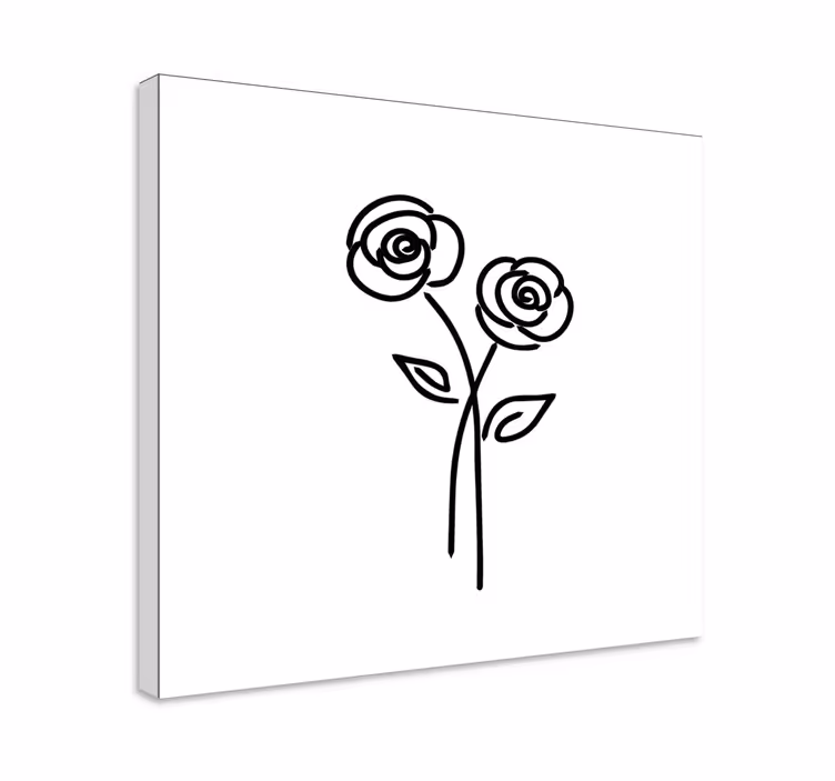 Pár ruží minimalistický dizajn kvetinové obrazy na stenu - Tenstickers