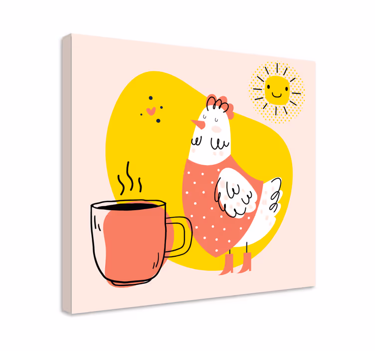 Obraz zvierat veselá sliepočka ráno - Tenstickers