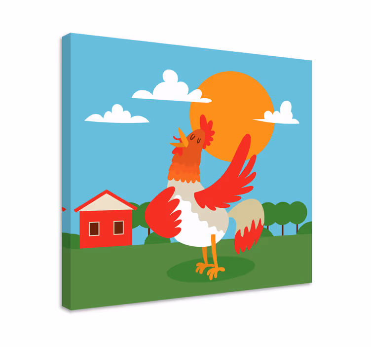 Kohút v kreslenom umení na plátne - Tenstickers