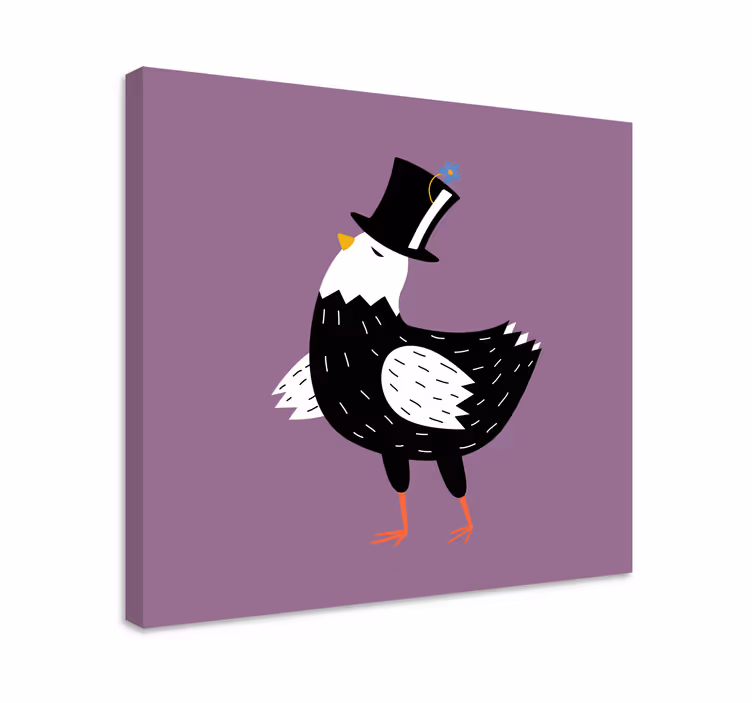 Obraz na stenu vtáky elegantný vták v klobúku - Tenstickers
