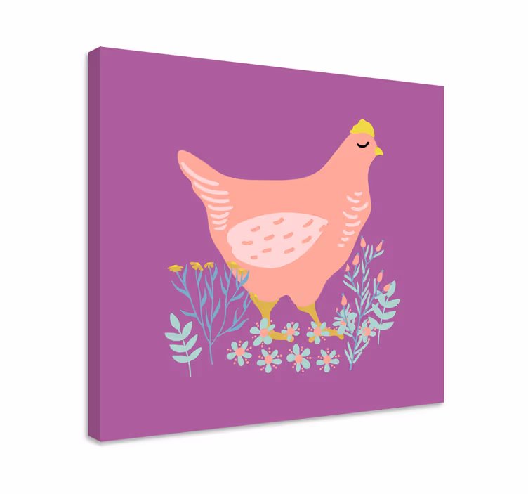 obraz zvierat očarujúca ružová sliepka - Tenstickers