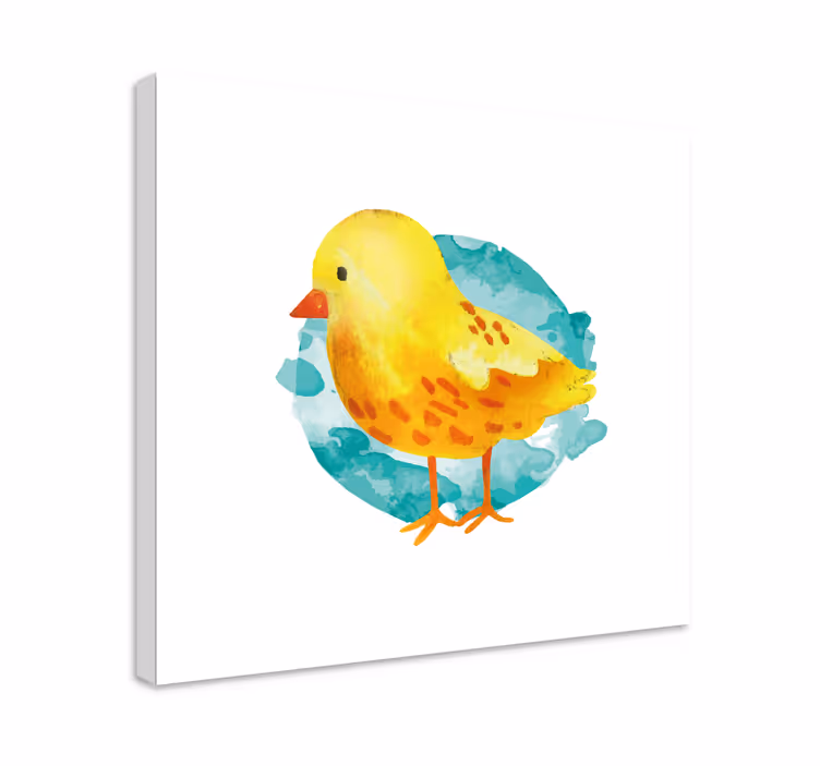 žlté kuriatko maľované vtáčie obrazy na stenu umenie - Tenstickers