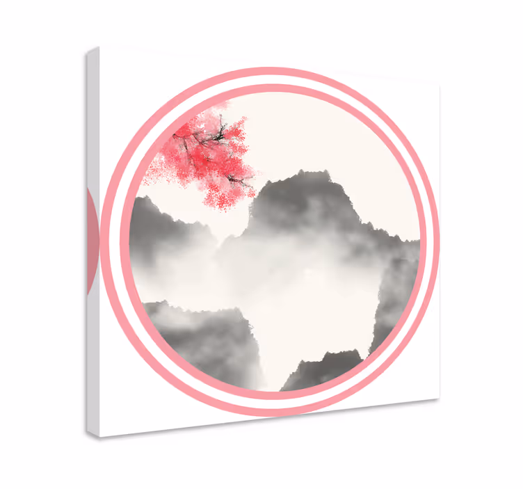 obraz panoráma horská silueta s kvetmi - Tenstickers