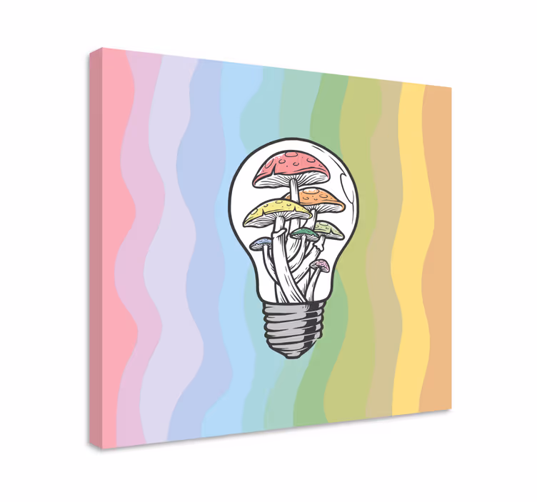 Iné plátno text houbová žiarovka - Tenstickers