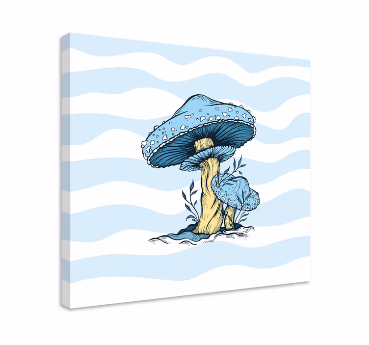 Modrá huba ilustrácia kuchynská potlač na stenu - Tenstickers