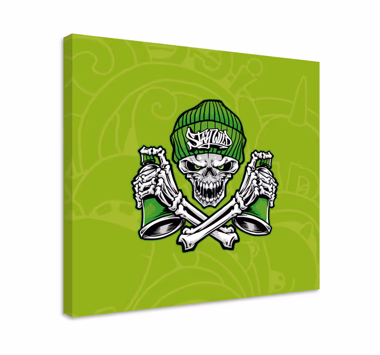 Obraz postavy lebky s pohármi - Tenstickers