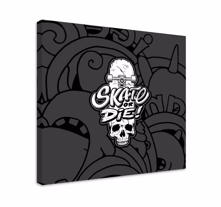 Obraz na stenu šport dizajn lebky na skateboarde - Tenstickers
