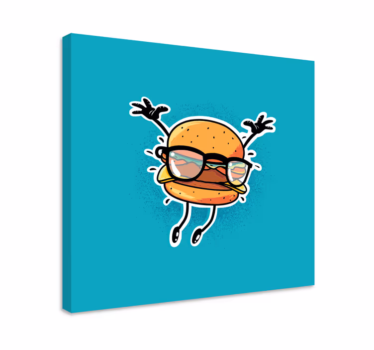 Iné plátno text Šťastná postavička burgra - Tenstickers