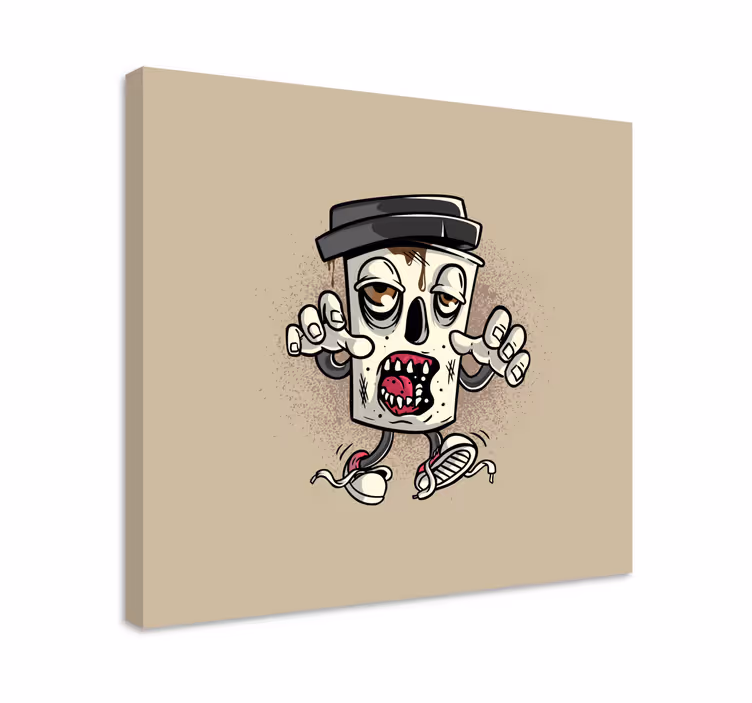 Káva zombie graffiti charakter moderné obrazy na stenu - Tenstickers