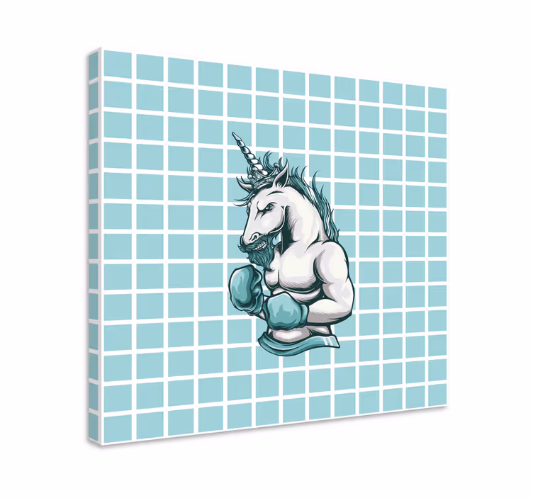 Obraz so superhrdinom svalnatý jednorožec šampión - Tenstickers