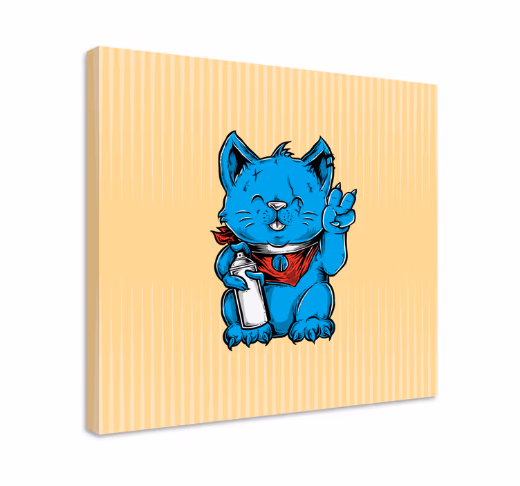 obraz mačky hravá modrá mačka - Tenstickers