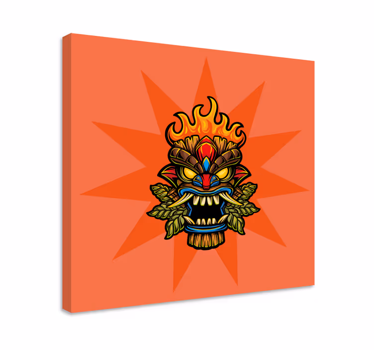 Oheň tiki maska obraz na stenu - Tenstickers