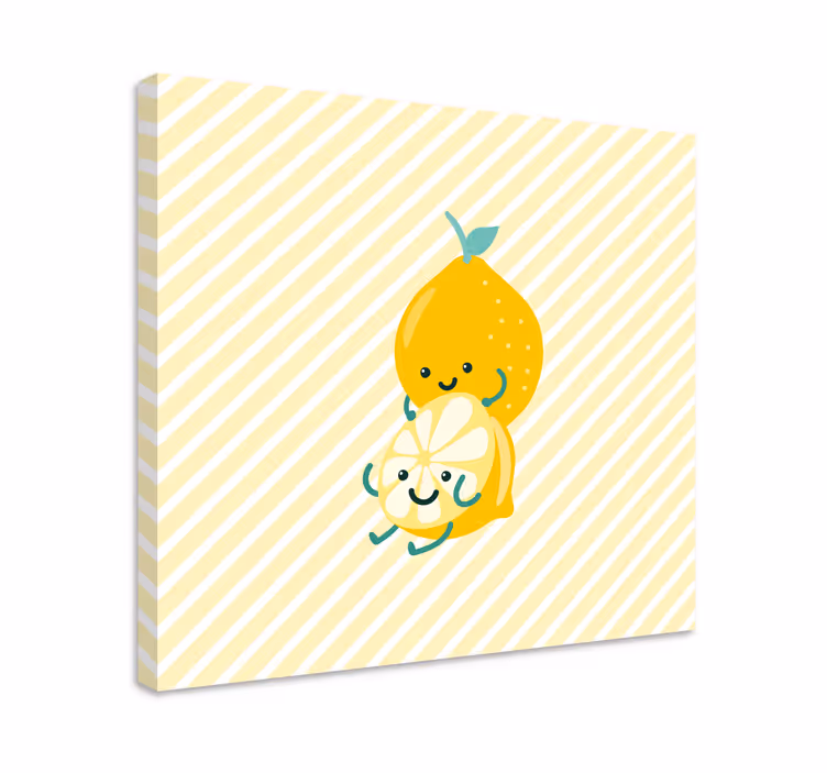Obraz ovocie roztomilé citróny v objatí - Tenstickers
