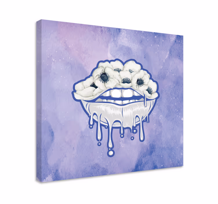 Obraz s ornamentmi Ústa s kvetmi - Tenstickers