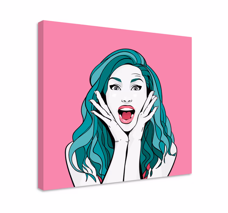 žena kričiaca moderné obrazy na stenu v štýle pop art - Tenstickers