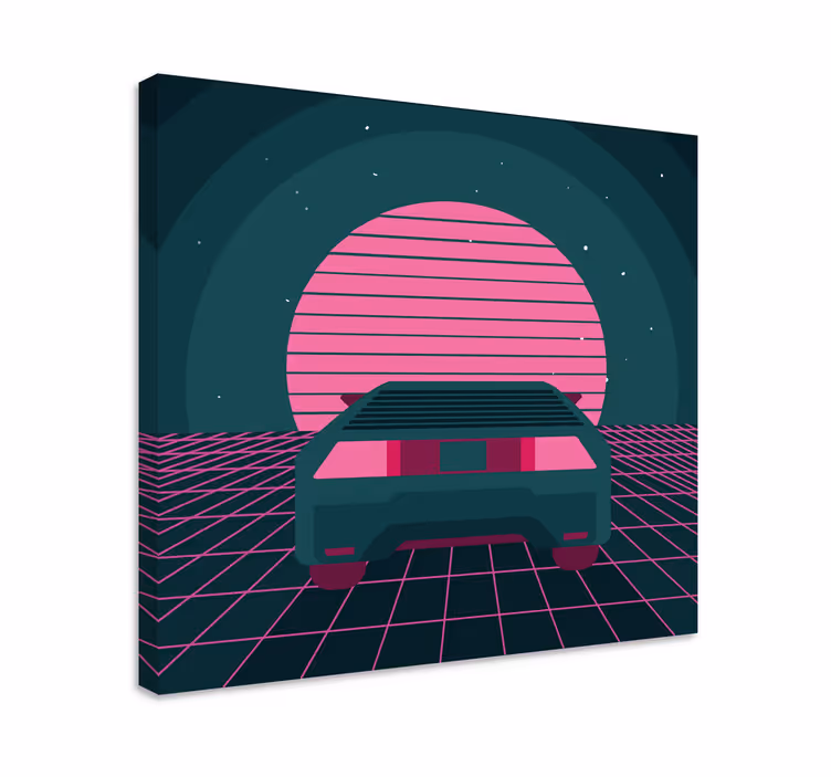 Moderný obraz retro automobilovej scény - Tenstickers