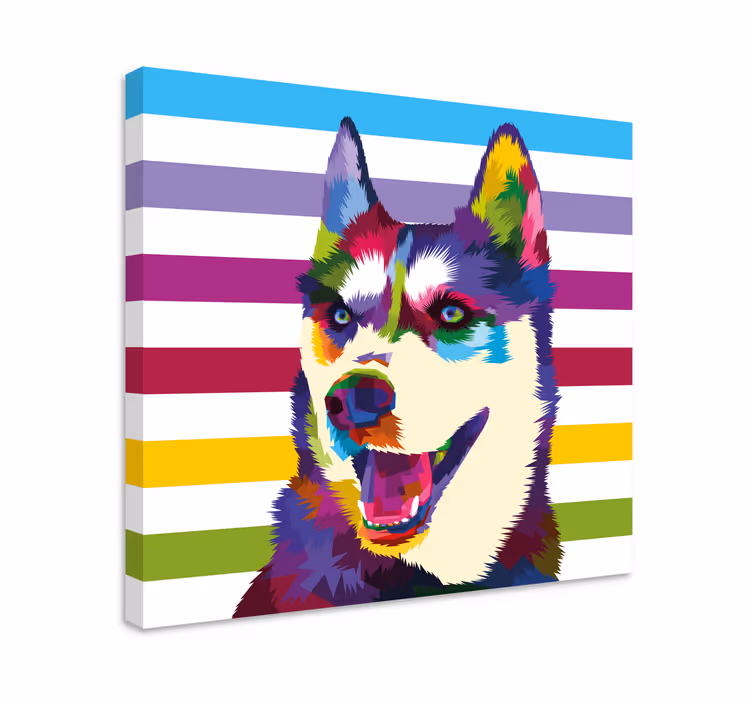 Psia tvár pestrofarebné moderné obrazy na stenu pop art - Tenstickers