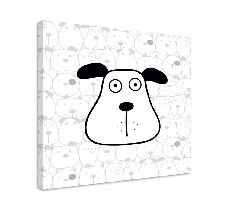 úžasné ručne kreslené obrazy na obrazy na stenuso vzorom psa - Tenstickers