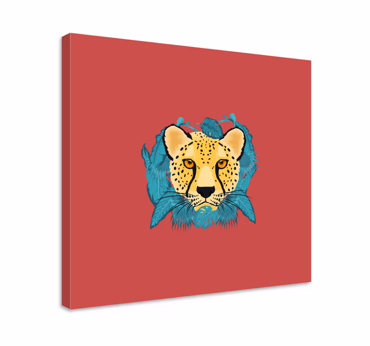 Obraz zvierat gepard s listami - Tenstickers