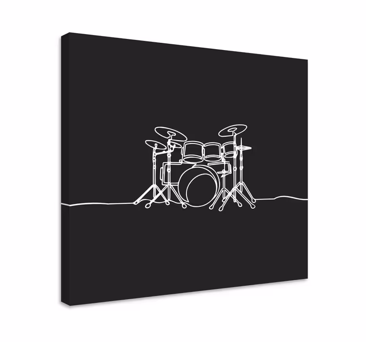 Line art drum elegantný dizajn hudobné obrazy na stenu - Tenstickers