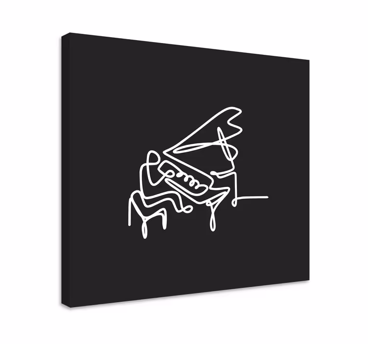 Klavirista line art design hudba obrazy na stenu umenie - Tenstickers