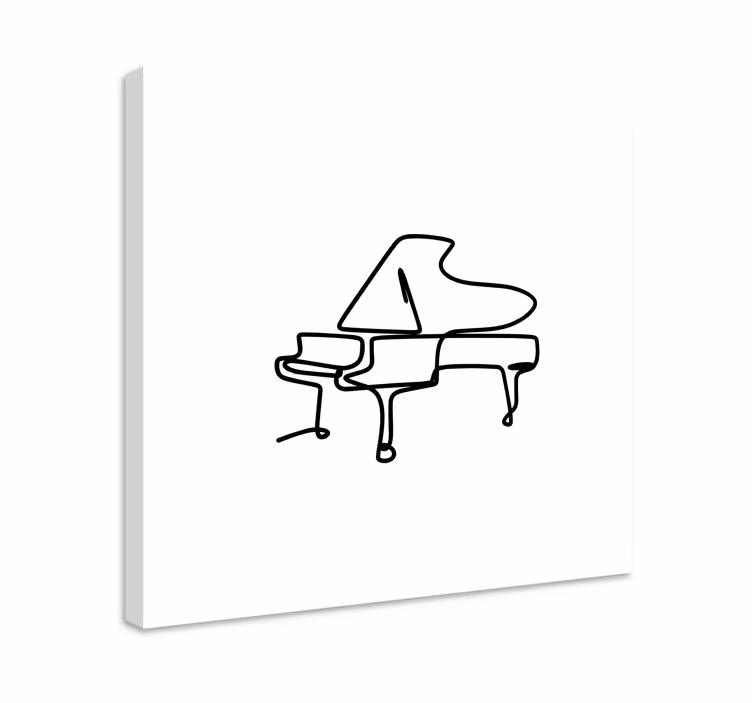 Piano line art roztomilý dizajn hudobné obrazy na stenu - Tenstickers