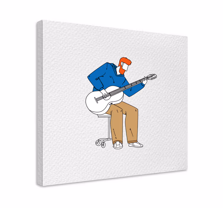 Minimalistické hudobné obrazy na stenu pre gitaristu - Tenstickers