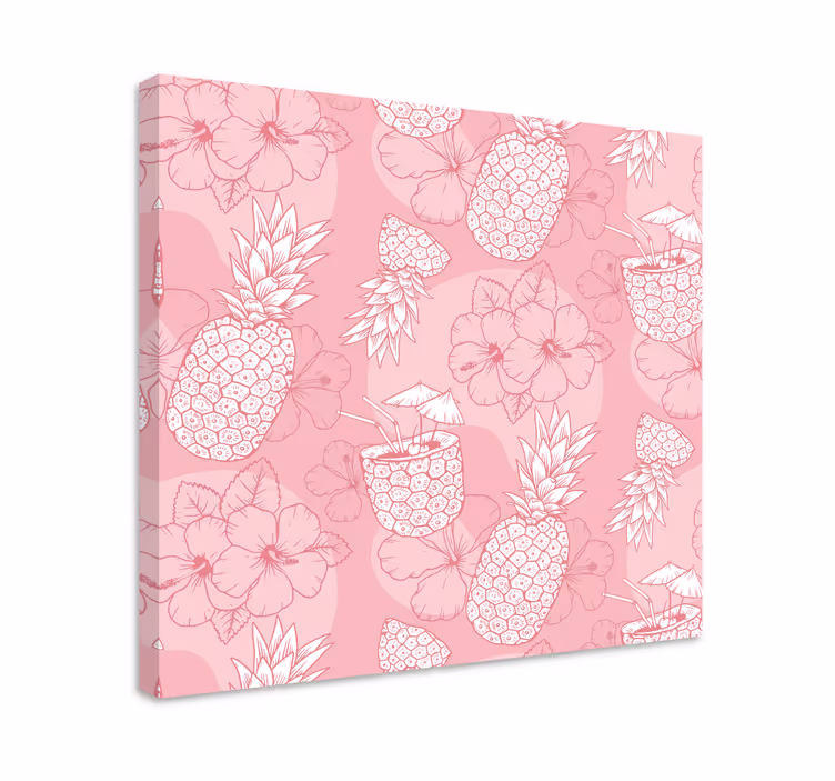 Obraz na stenu rastliny vzor ananásového hibiscu - Tenstickers