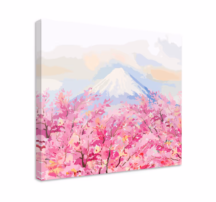 Mount fuji a čerešňové kvety krajinné obrazy na stenu - Tenstickers