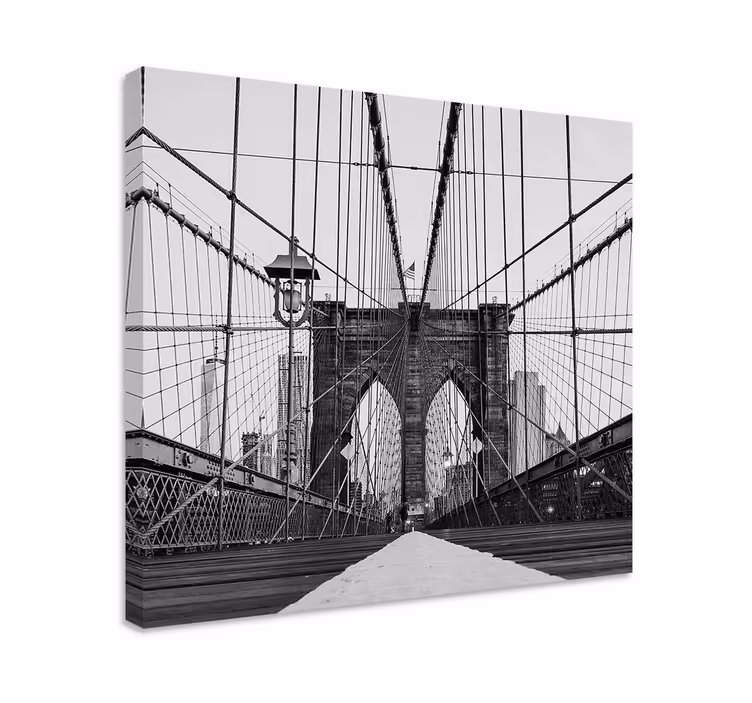 čiernobiely brooklynský most 3d tlač na plátne - Tenstickers