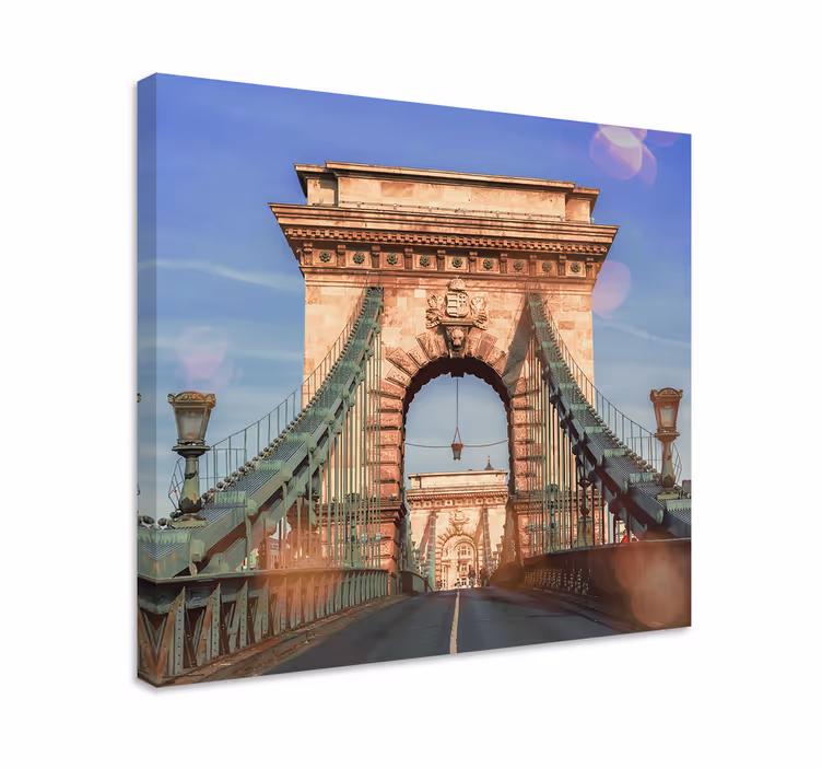 Panoramatický pohľad na budapestský most 3d obrazy na plátne - Tenstickers