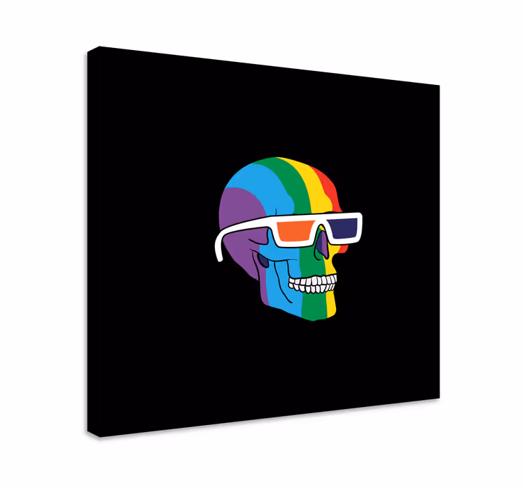 Lgbt farebné obrazy lebky na plátne - Tenstickers
