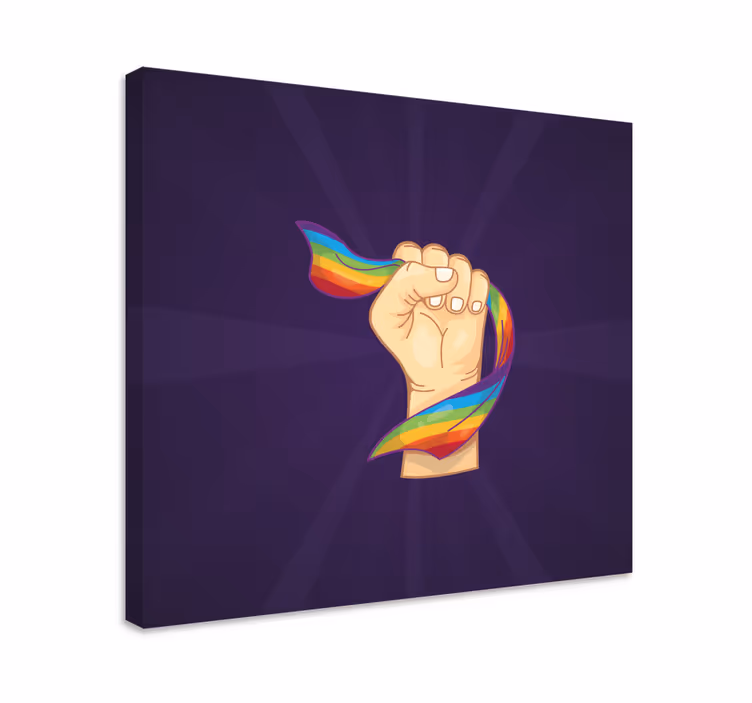 Obrazy na obrazy na stenuso silnou päsťou a lgbt vlajkou - Tenstickers