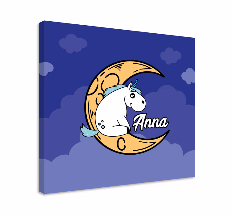 Obraz a jednorožcom mesačná scéna - Tenstickers