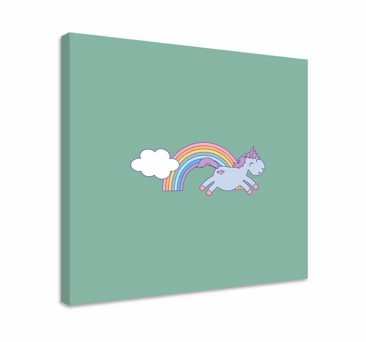 Obraz a jednorožcom šťastne skáče - Tenstickers