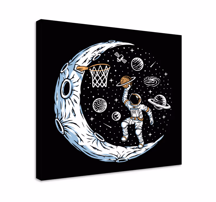Nástenné výtlačky astronautov hrajúcich basketbal - Tenstickers