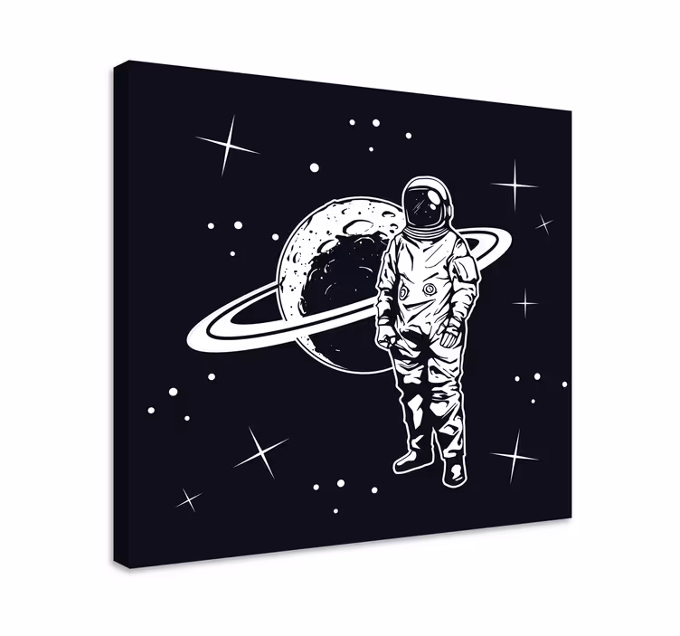 Astronaut s odtlačkami stien v spálni planéty - Tenstickers