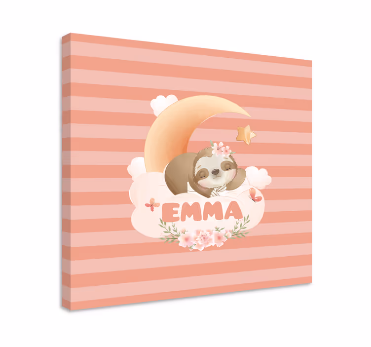 3d obraz na stenu lenivček a mesiac - Tenstickers