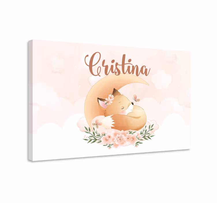 Obraz na stenu s líškou a menom - Tenstickers