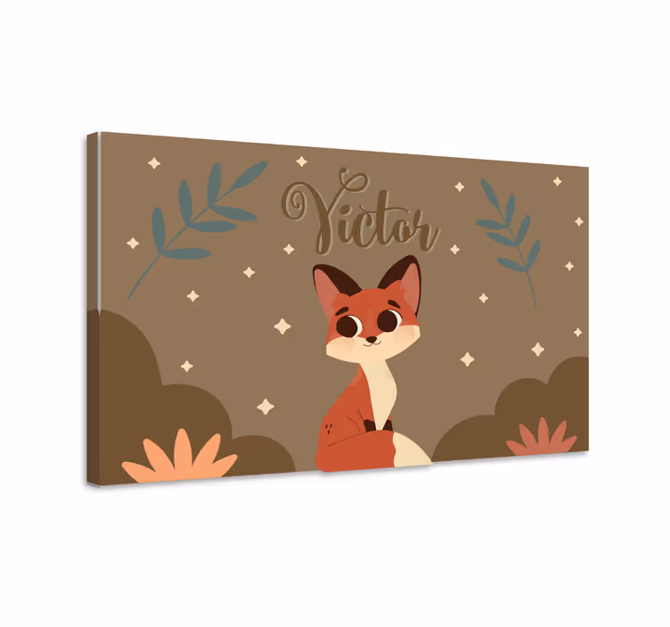 Obraz s roztomilou líškou a menom - Tenstickers